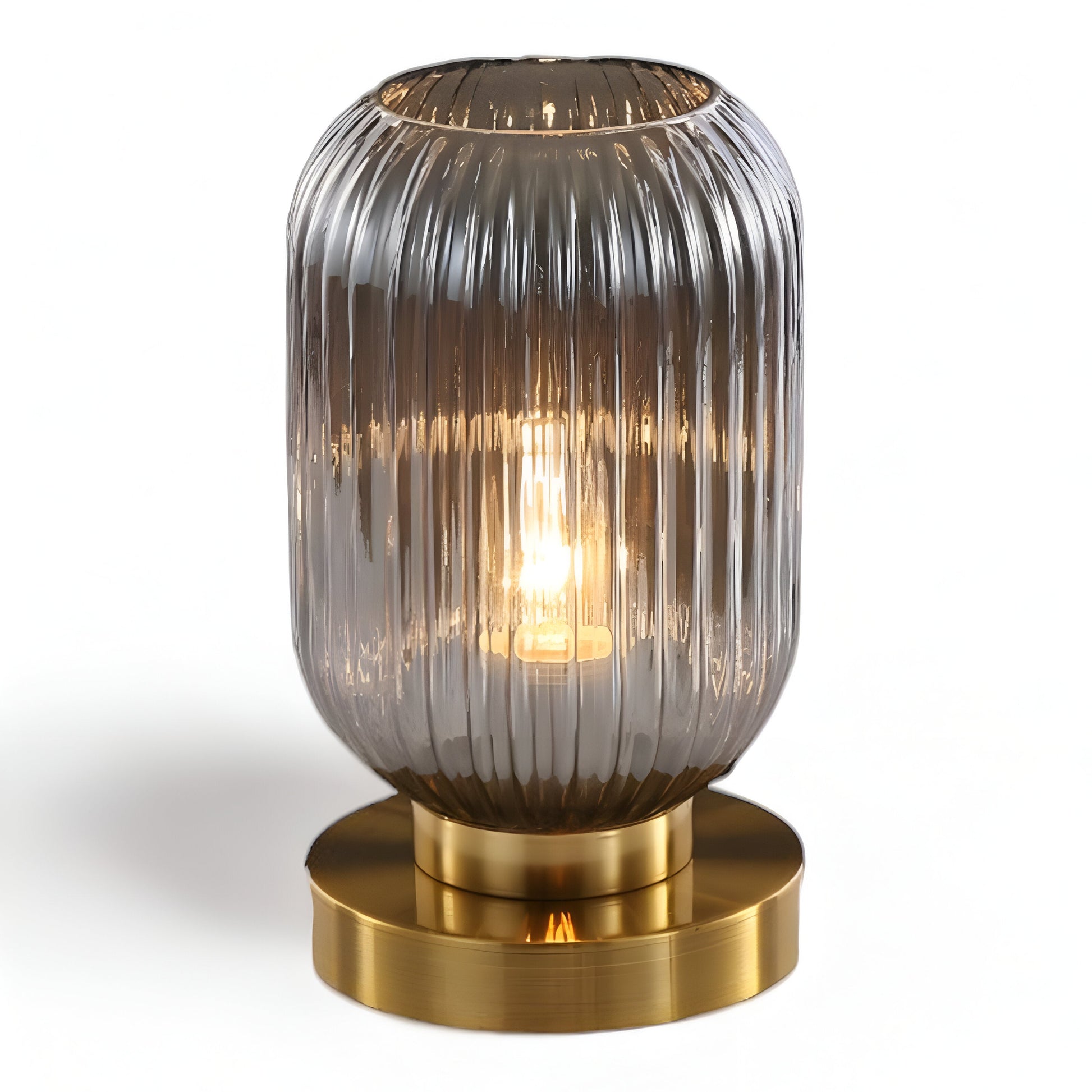 Simple Clear Table Lamp with Fabric Shade - Luxicro