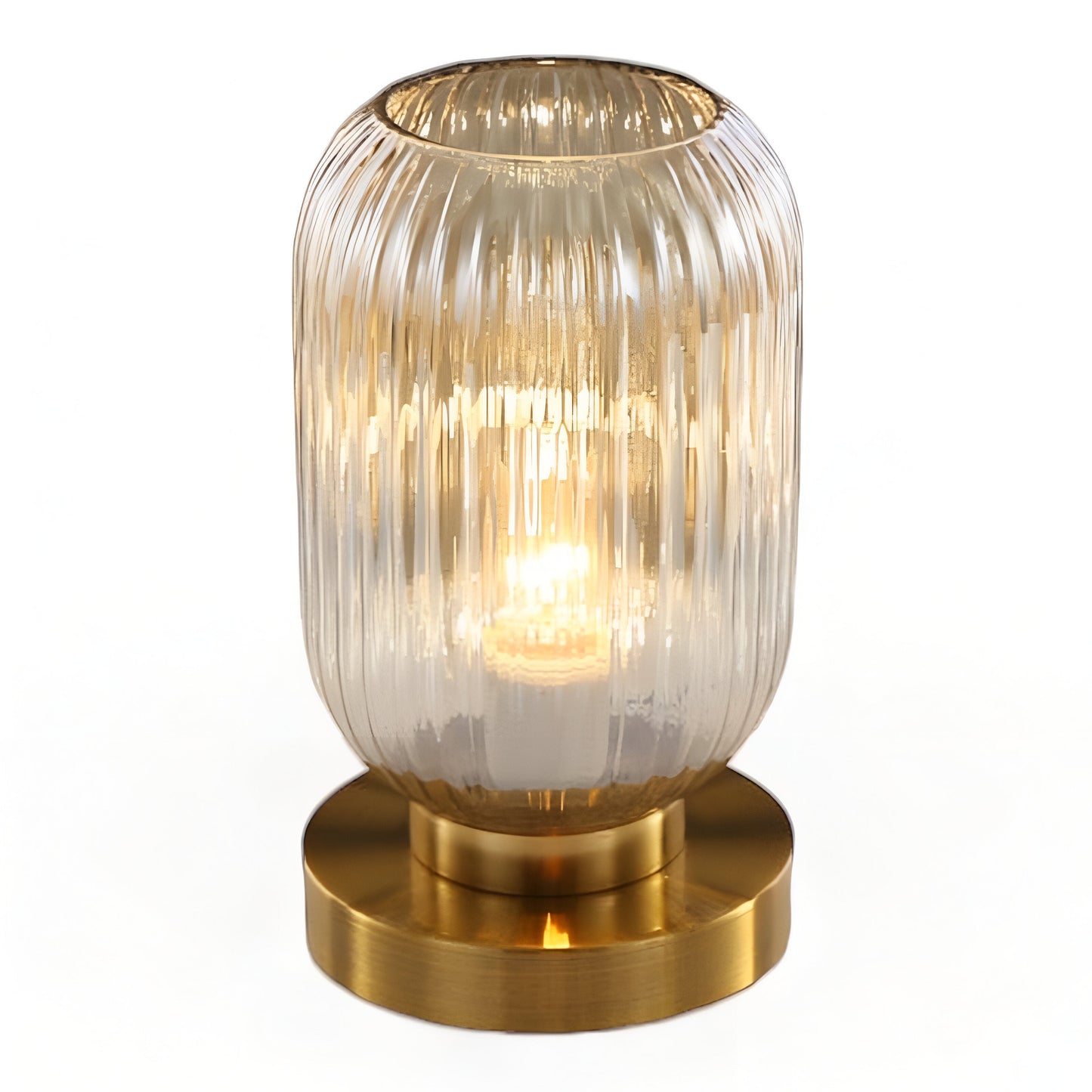 Simple Clear Table Lamp with Fabric Shade