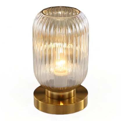 Simple Clear Table Lamp with Fabric Shade