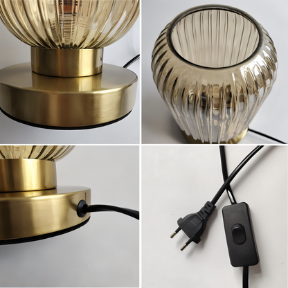 Simple Clear Table Lamp with Fabric Shade