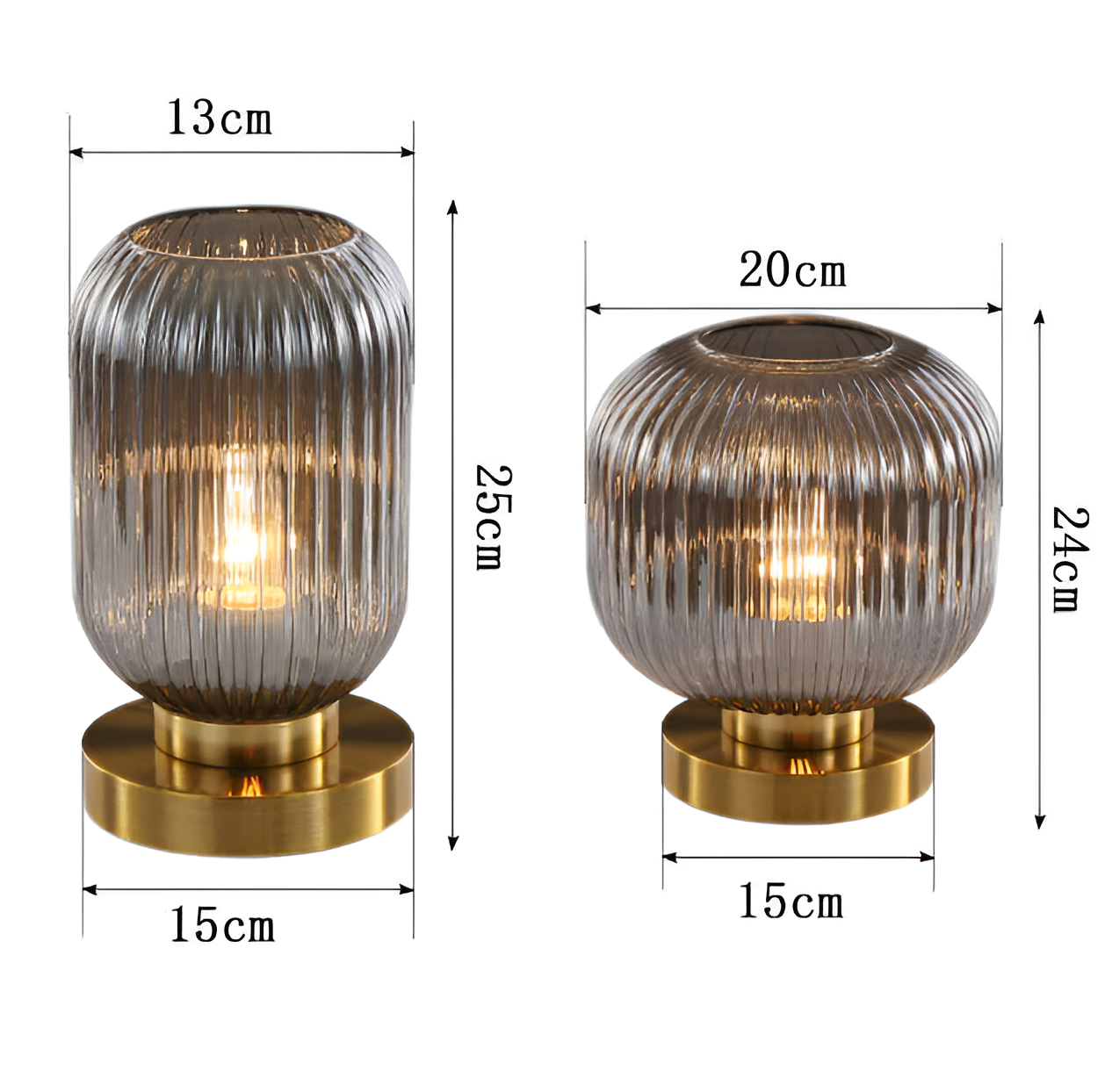 Simple Clear Table Lamp with Fabric Shade