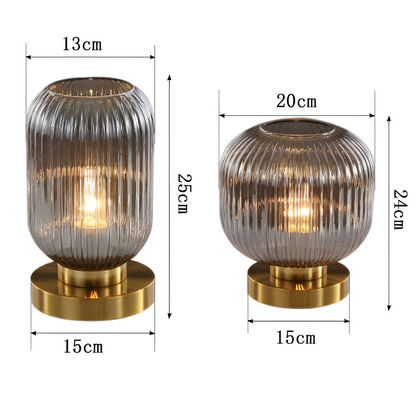 Simple Clear Table Lamp with Fabric Shade