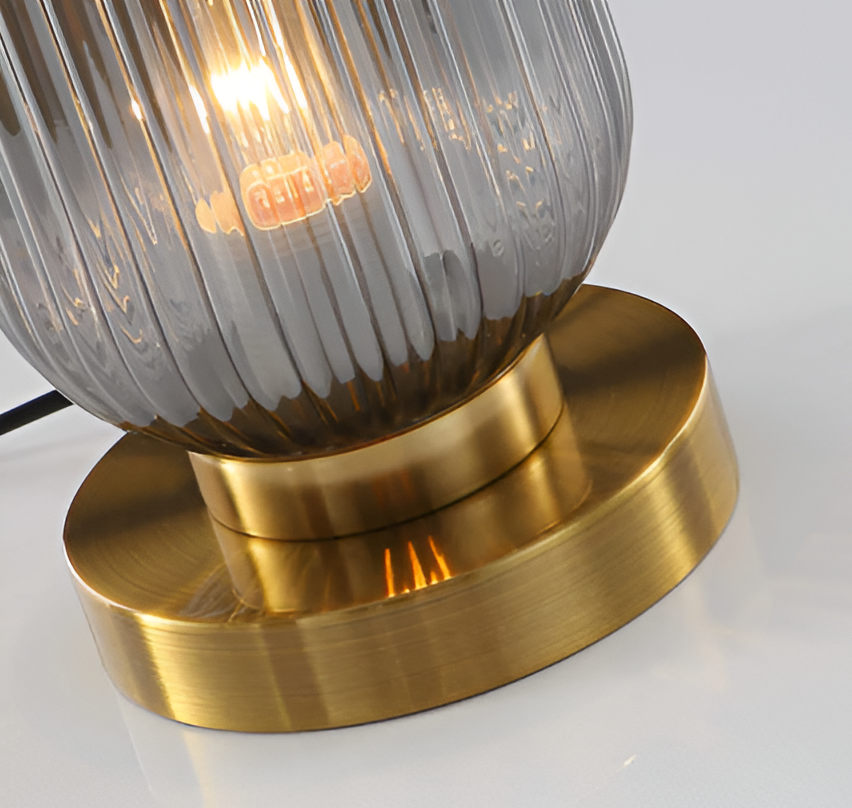 Simple Clear Table Lamp with Fabric Shade