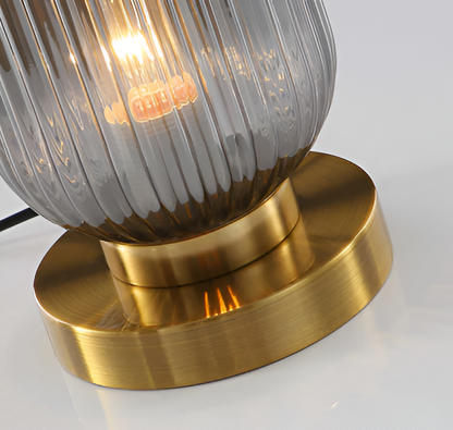 Simple Clear Table Lamp with Fabric Shade