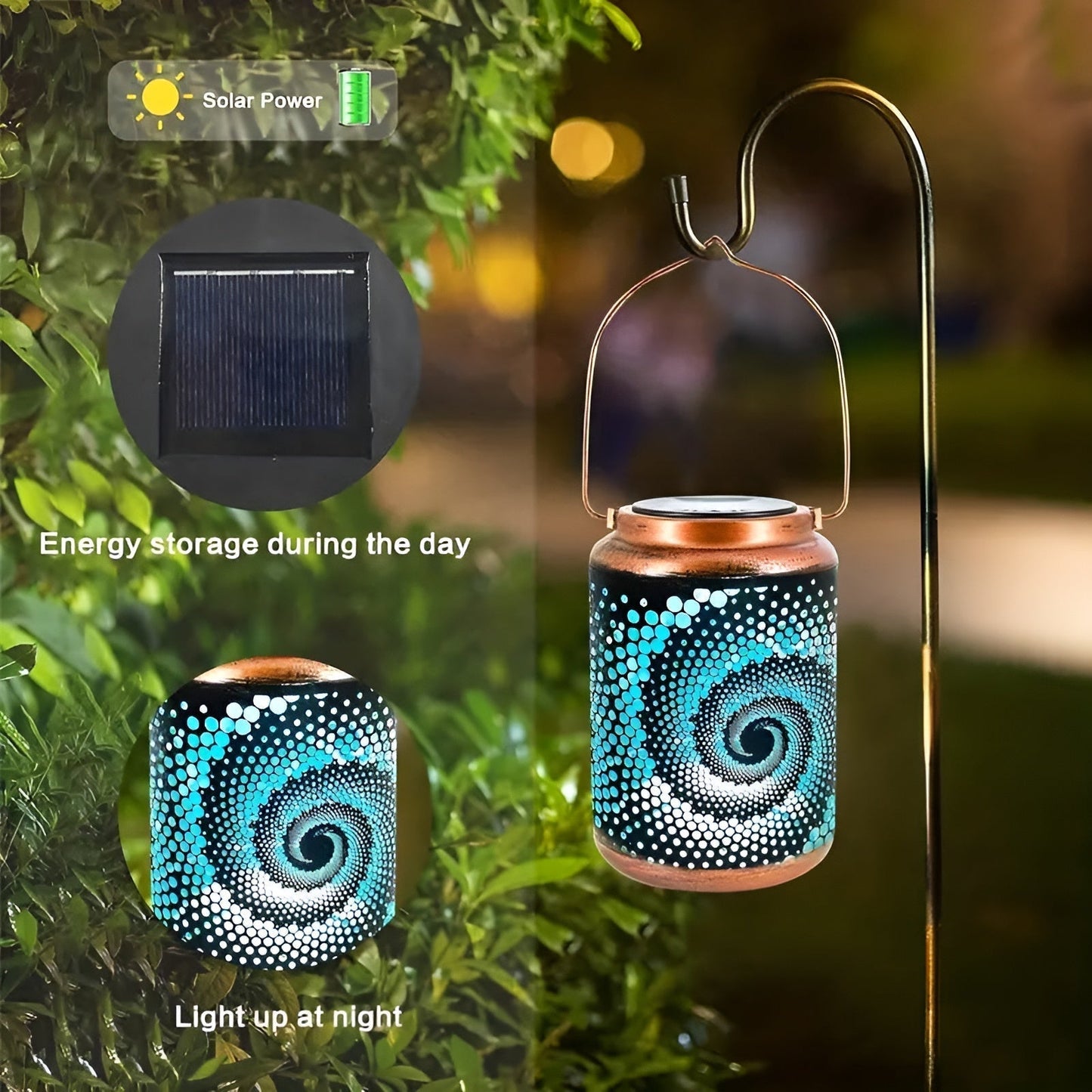 Outdoor Solar Spiral Projector Lamp
