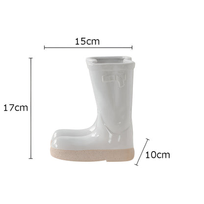 Rustic Western Style Ceramic Boot Vase