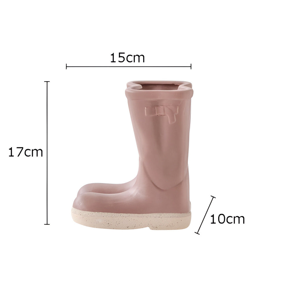 Rustic Western Style Ceramic Boot Vase