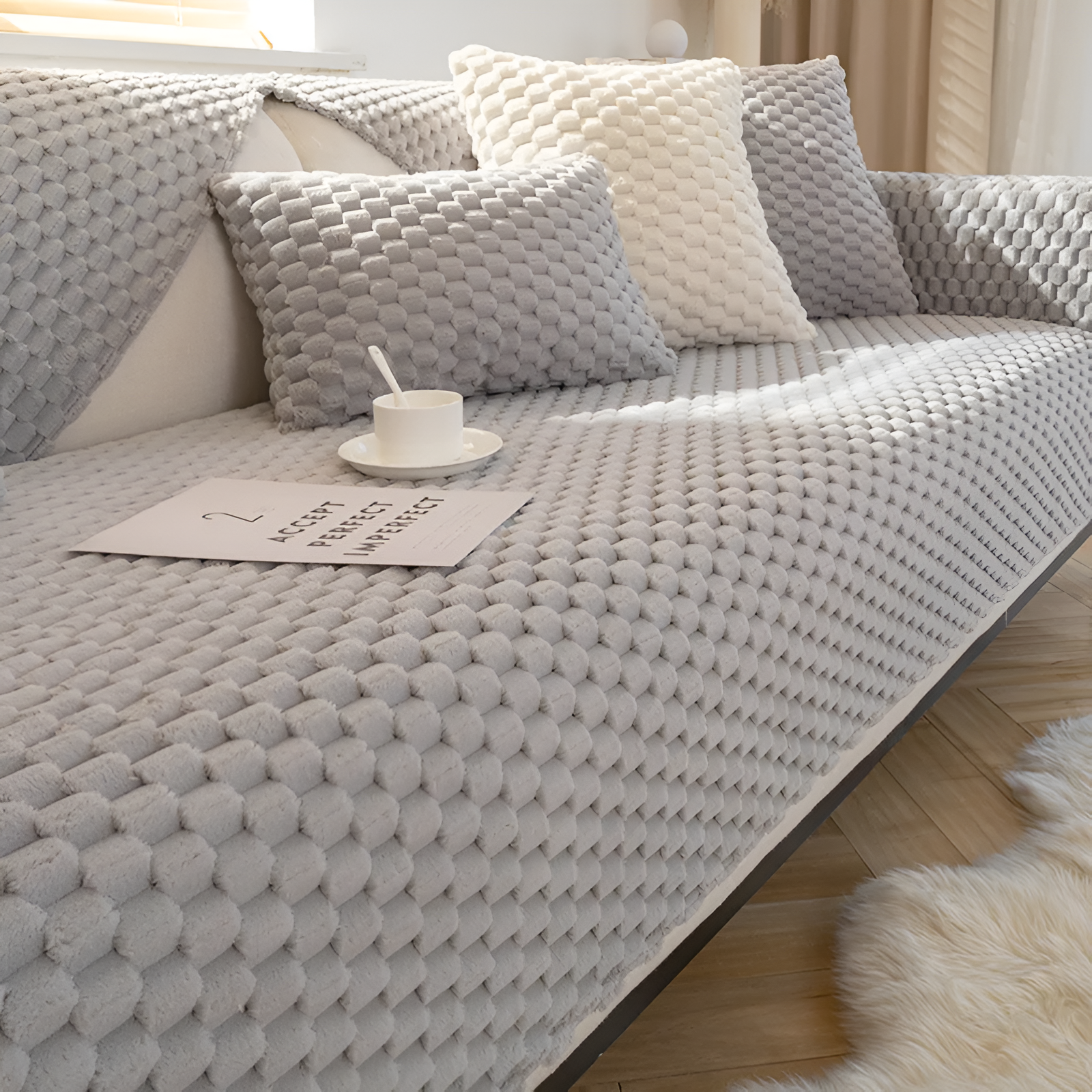 Soft Fabric Sofa Cover - Durable Water Resistant Protector - Luxicro