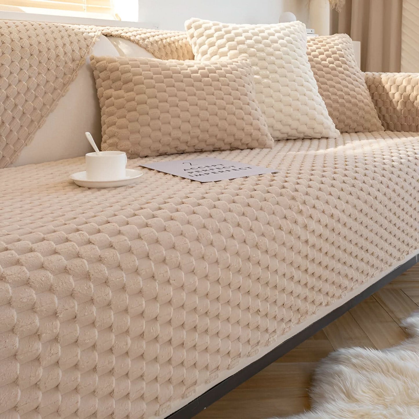 Soft Fabric Sofa Cover - Durable Water Resistant Protector