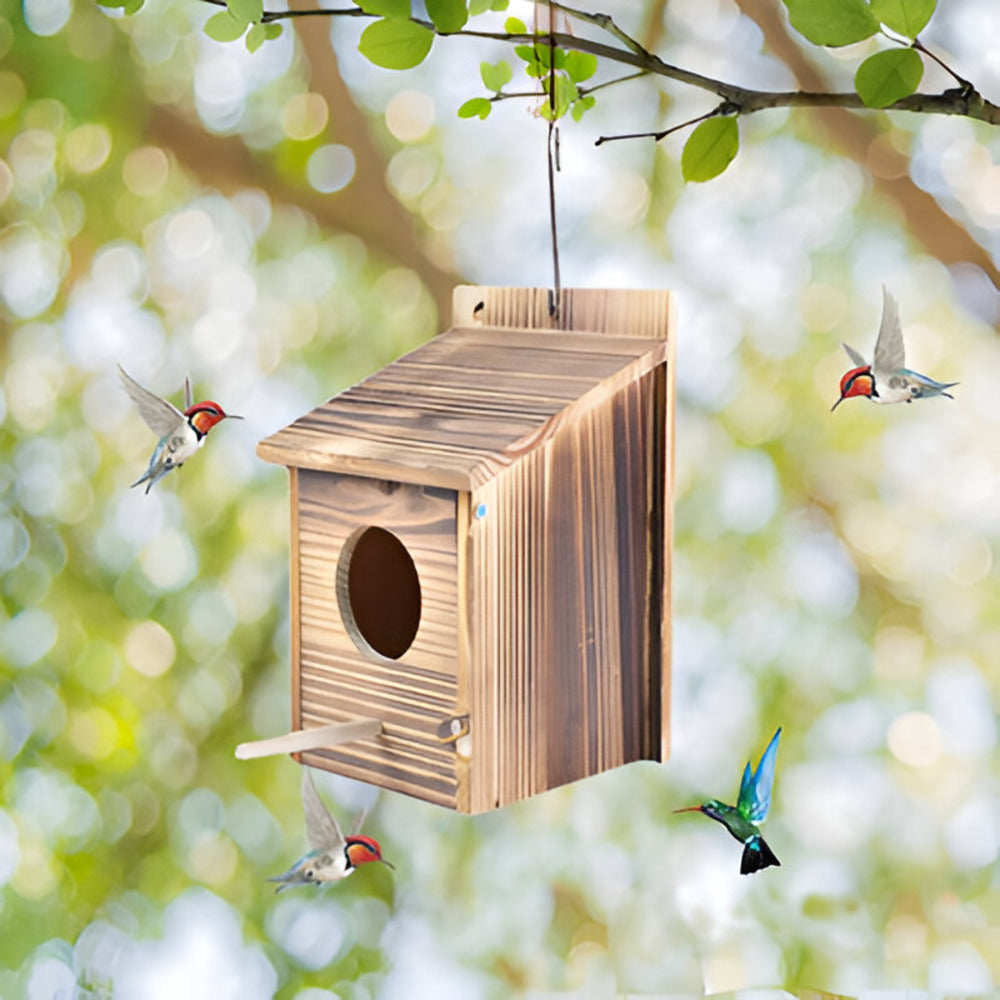 Rustic Weatherproof Wooden Birdhouse - Luxicro