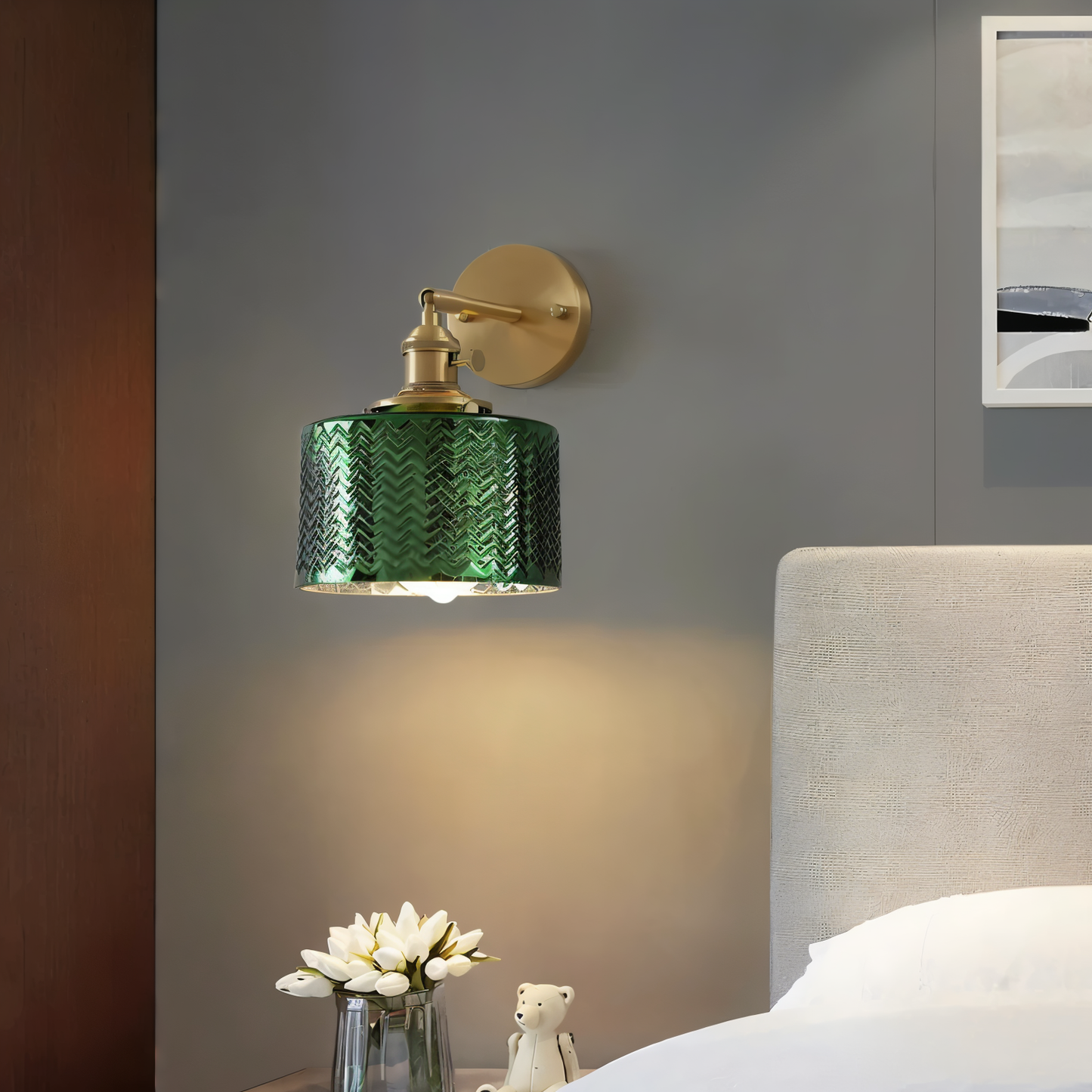 Sleek Adjustable Glass LED Wall Lamp