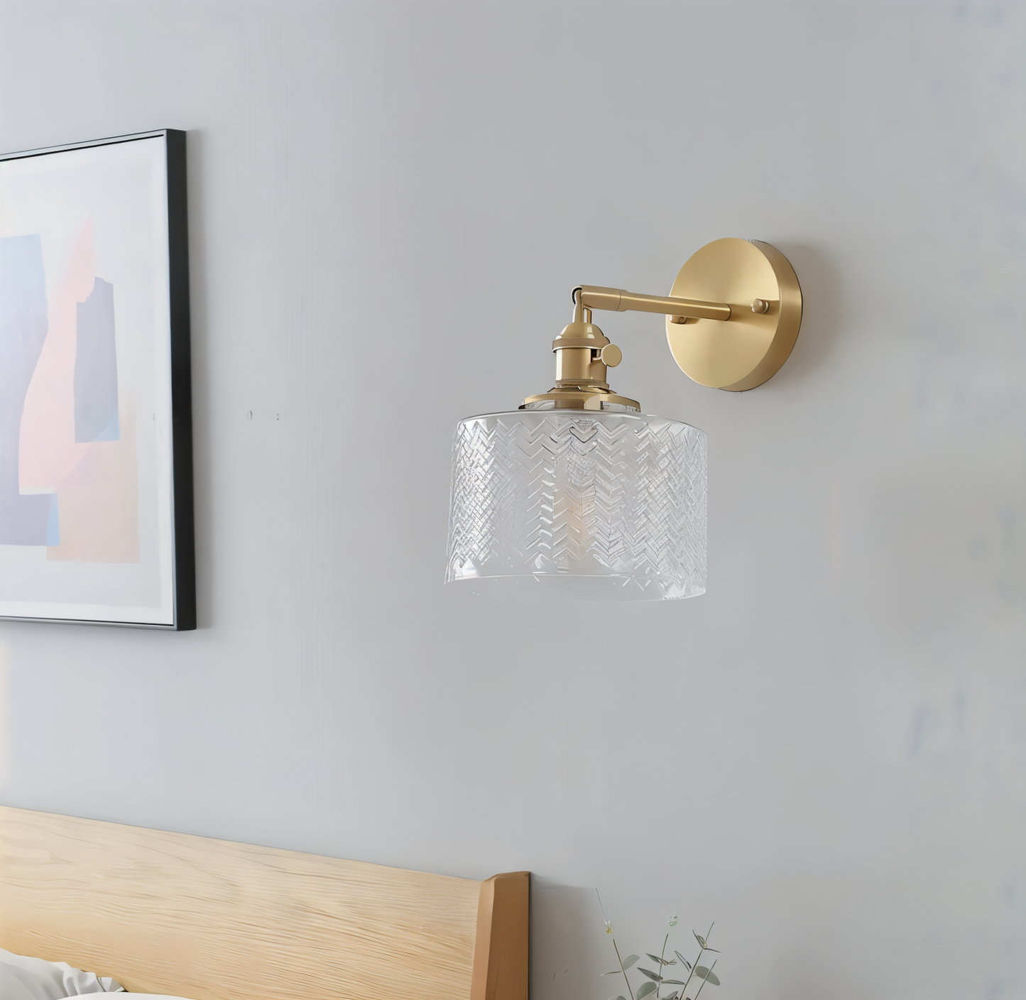 Sleek Adjustable Glass LED Wall Lamp
