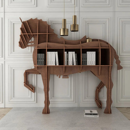 Country Wooden Horse Bookshelf - Luxicro
