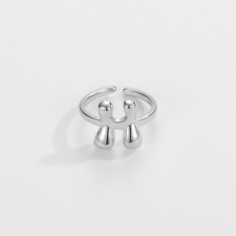 Stylish Monogram Letter Ring