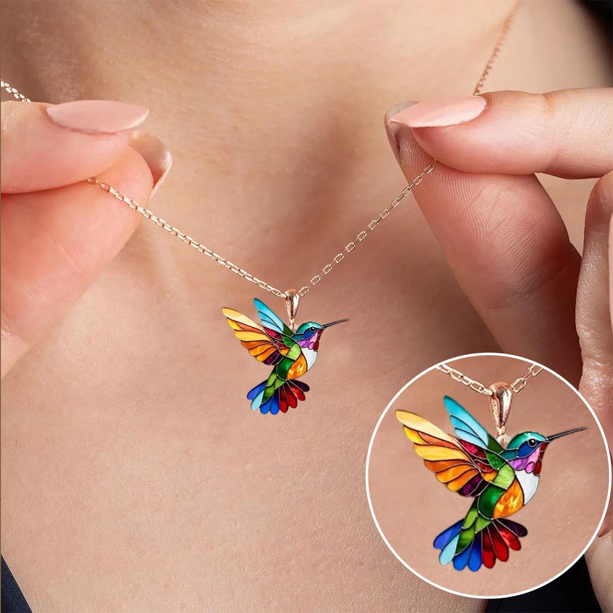 Colorful Bird Pendant Necklace - Luxicro