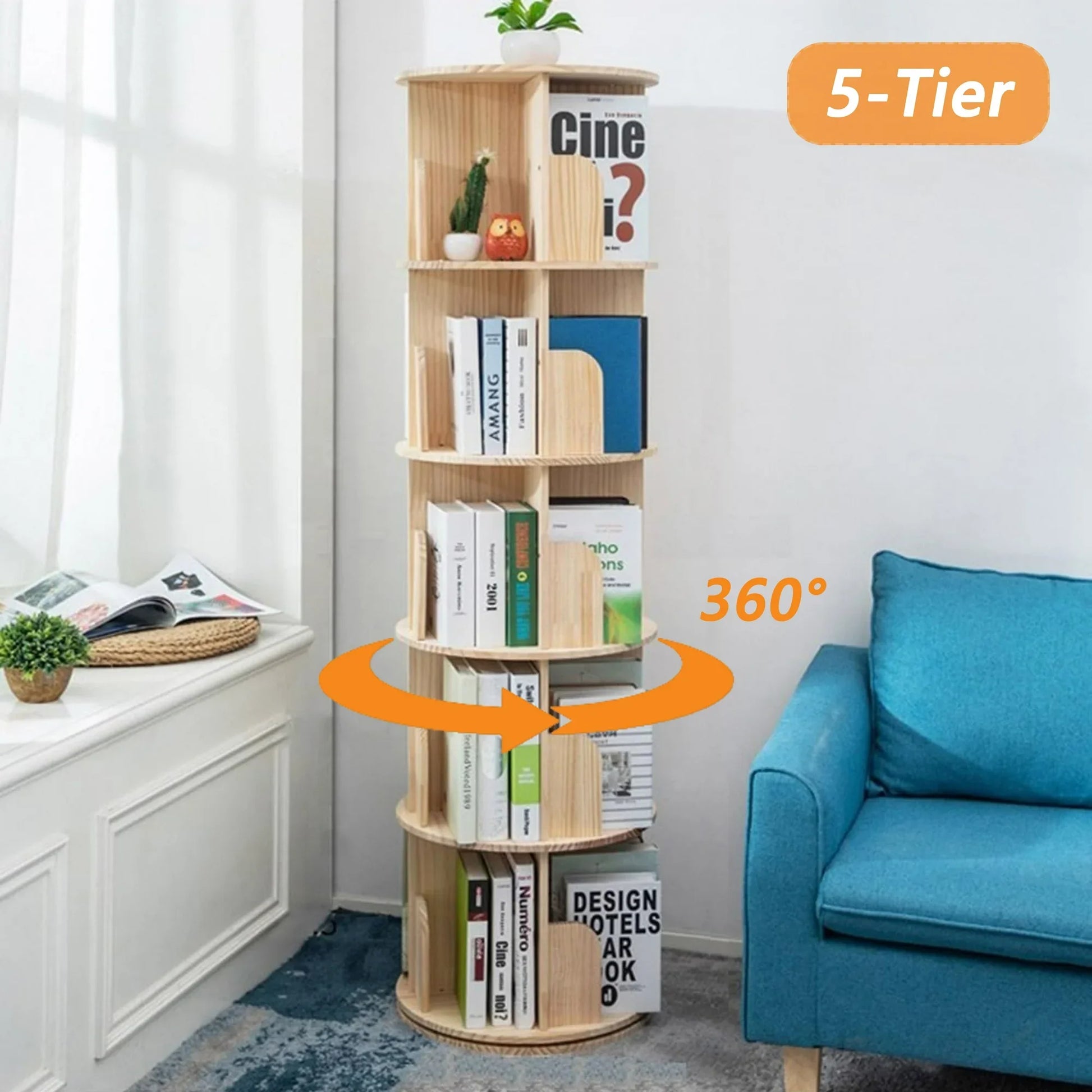 Spinning Book Storage Rack - Luxicro