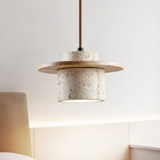 Stylish Stone Pendant Lighting with Natural Shade - Luxicro
