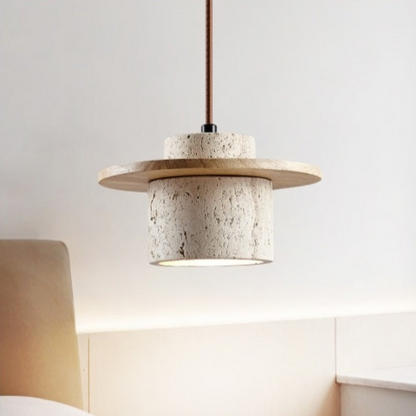 Stylish Stone Pendant Lighting with Natural Shade - Luxicro