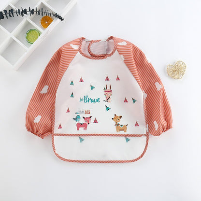 Durable Kids Bib with Long Sleeve Protective Apron