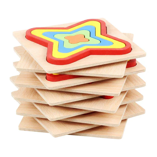 Colorful Wooden Jigsaw Puzzle Toy