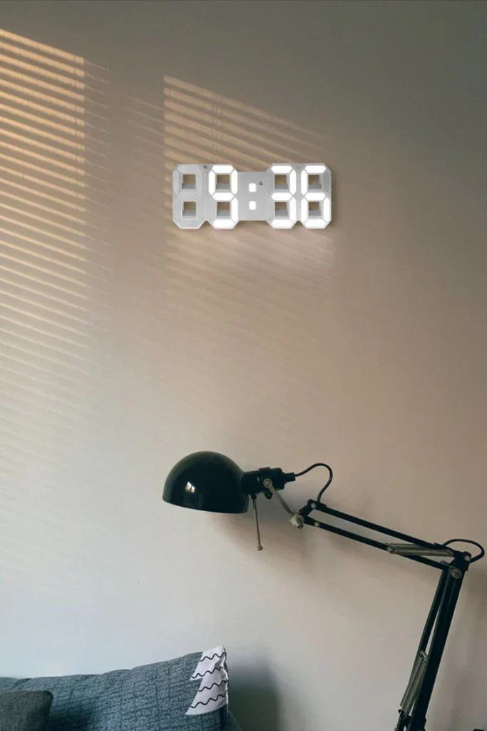 Contemporary Slim LED Digital Wall Clock with Adjustable Light