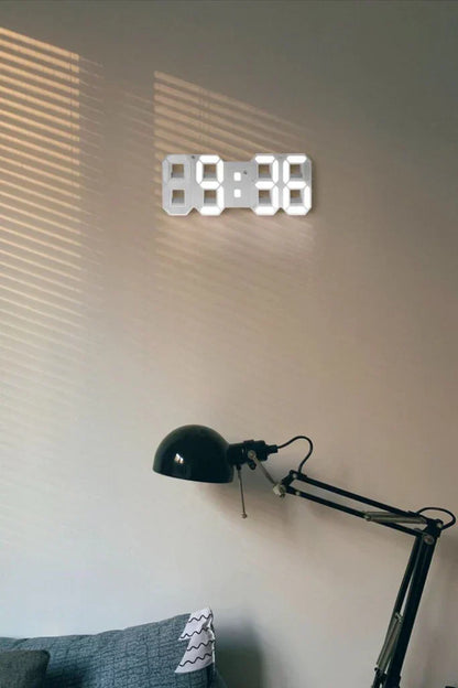 Contemporary Slim LED Digital Wall Clock with Adjustable Light