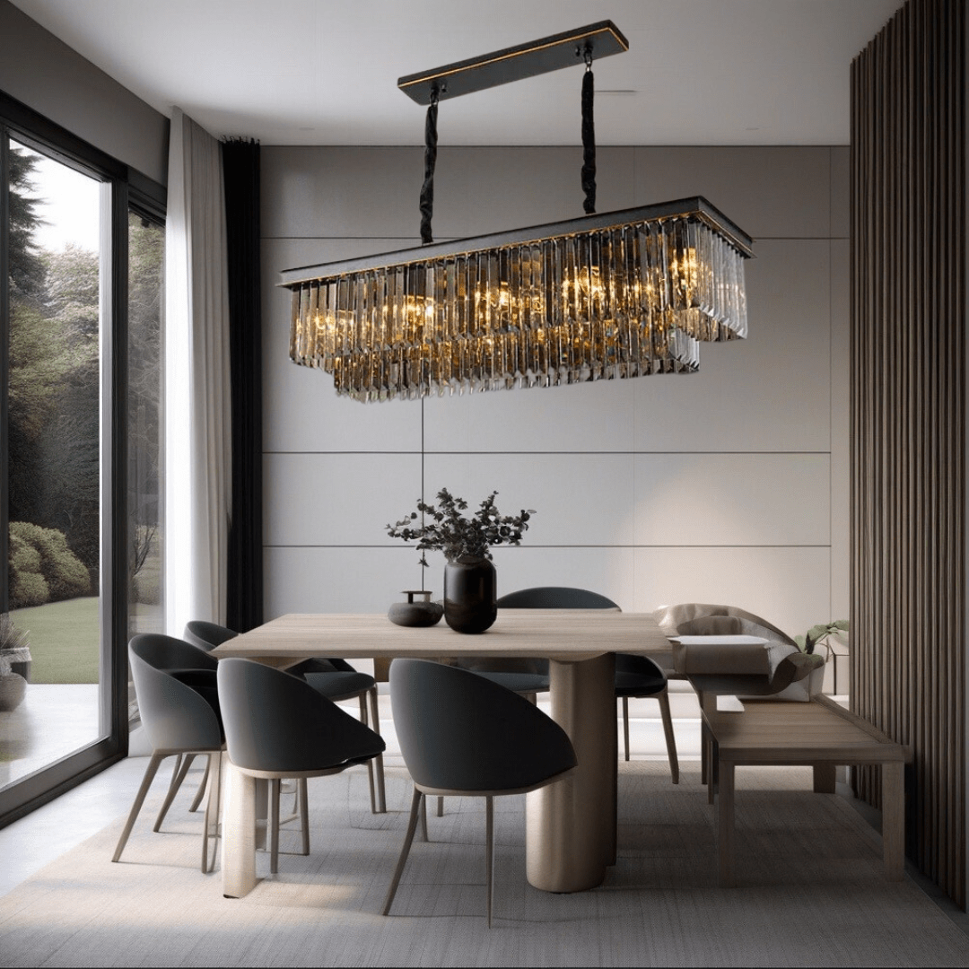 Luxurious Crystal Drop Chandelier With Hanging Gems