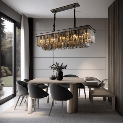Luxurious Crystal Drop Chandelier With Hanging Gems