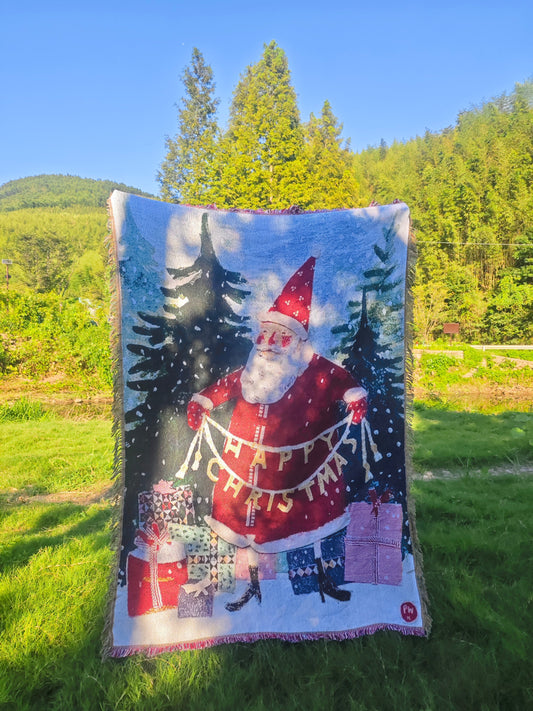 Cozy Holiday Santa Blanket Throw - Luxicro