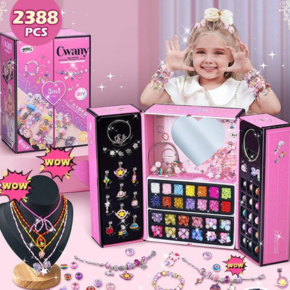 Fun Bead Jewelry Making Kit For Kids With Sparkly Gems