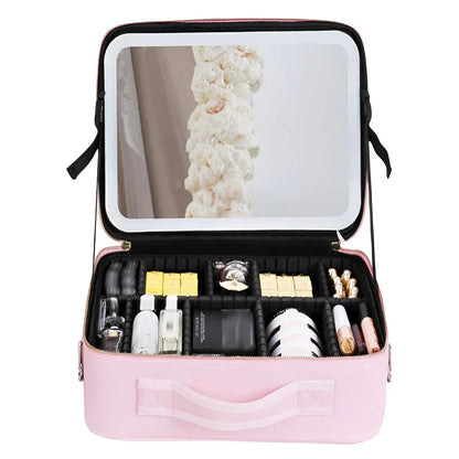 Portable Cosmetic Case with Mirror