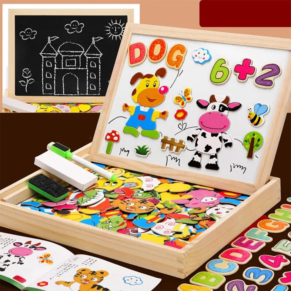 Reusable Double Sided Magnetic Chalkboard for Kids