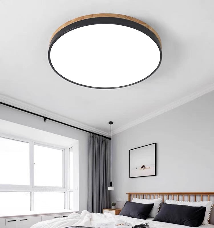Natural Oak Round Ceiling Light Fixtures