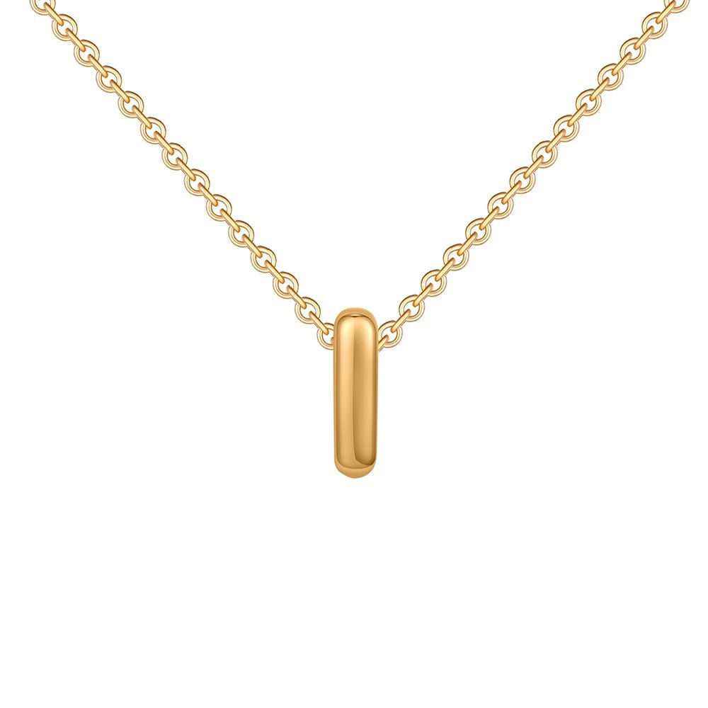 Dainty Engraved Letter Pendant Necklace