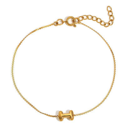 Dainty Personalized Letter Charm Bangle
