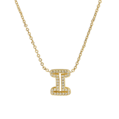 Shining Monogram Diamond Pendant Necklace