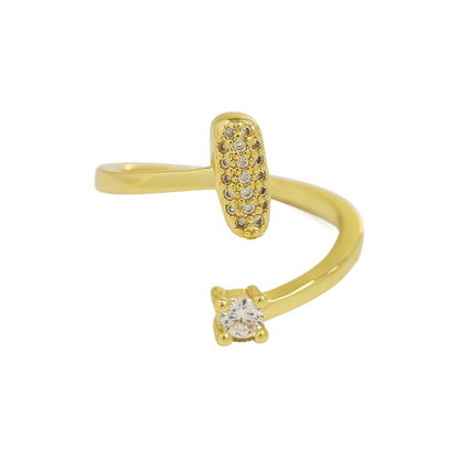 Dainty Glitter Initial Diamond Engagement Ring