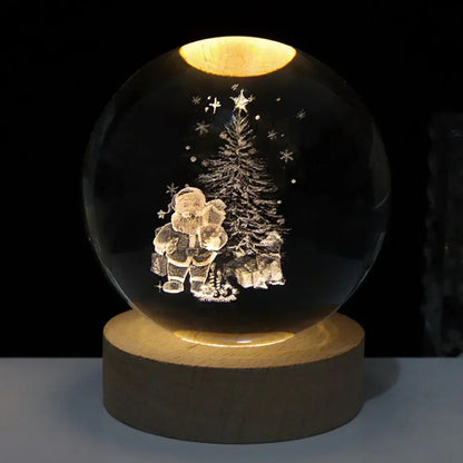 Glowing Glass Sphere Table Lamp with Soft White Light