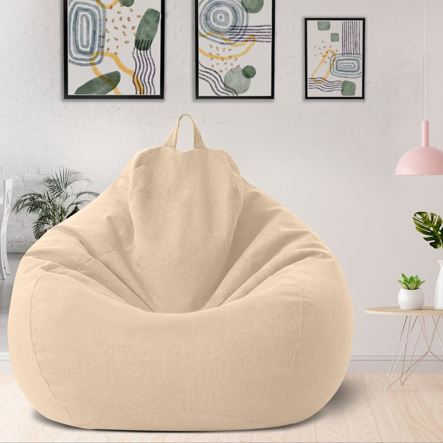Plush Linen Bean Bag Chair - Comfortable Seating Solution