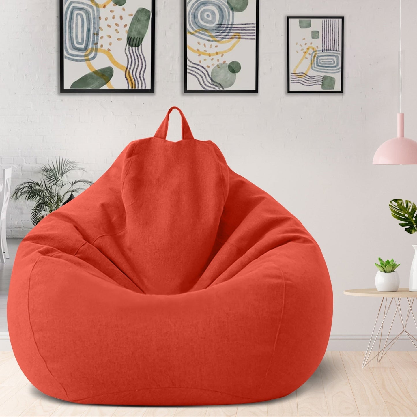 Plush Linen Bean Bag Chair - Comfortable Seating Solution