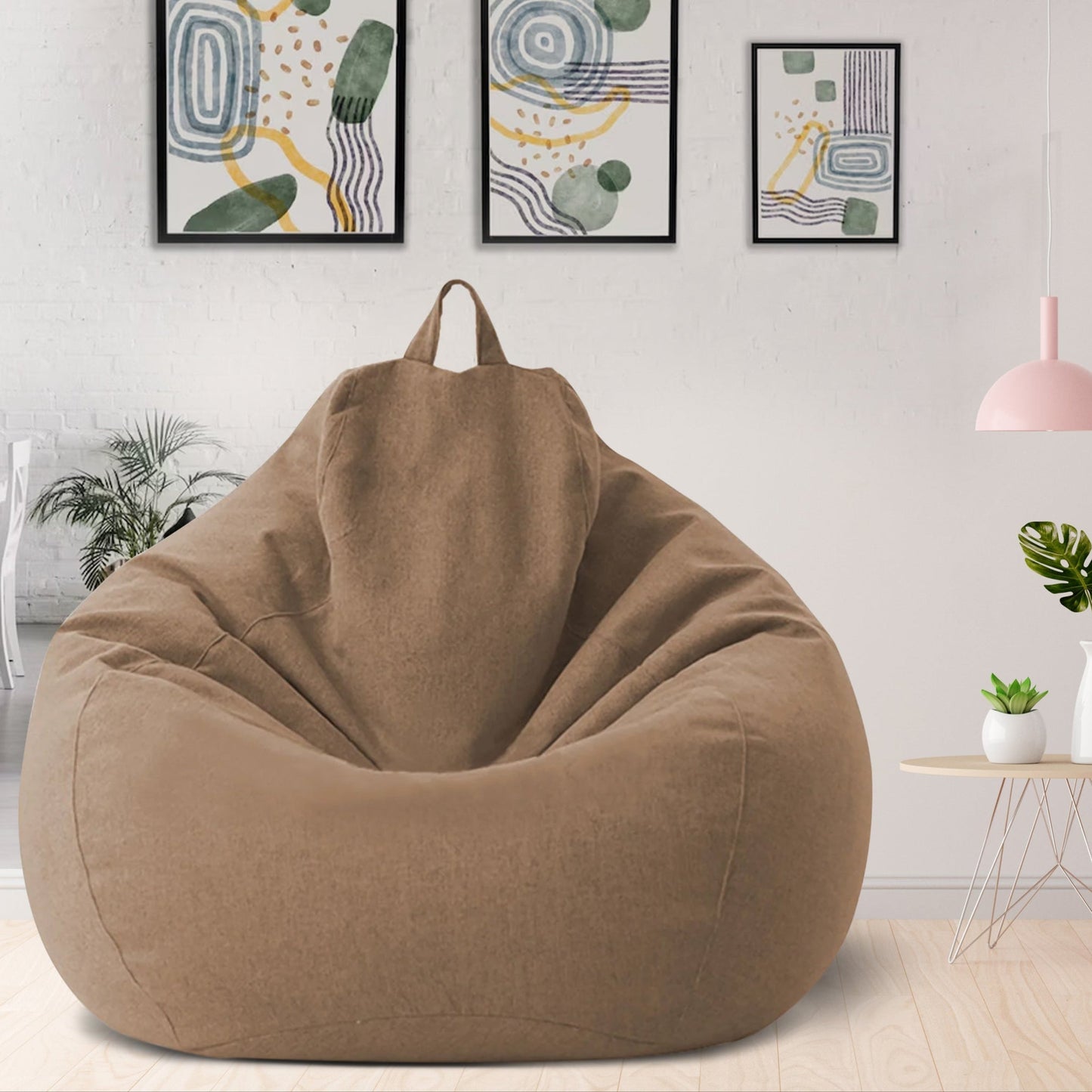Plush Linen Bean Bag Chair - Comfortable Seating Solution