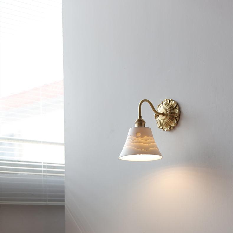 Elegant Brass Ceramic Wall Lamp
