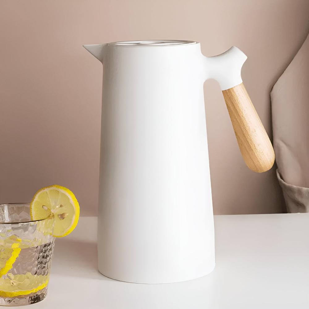 Thermal Carafe with Wood Grip - 1L Coffee Server