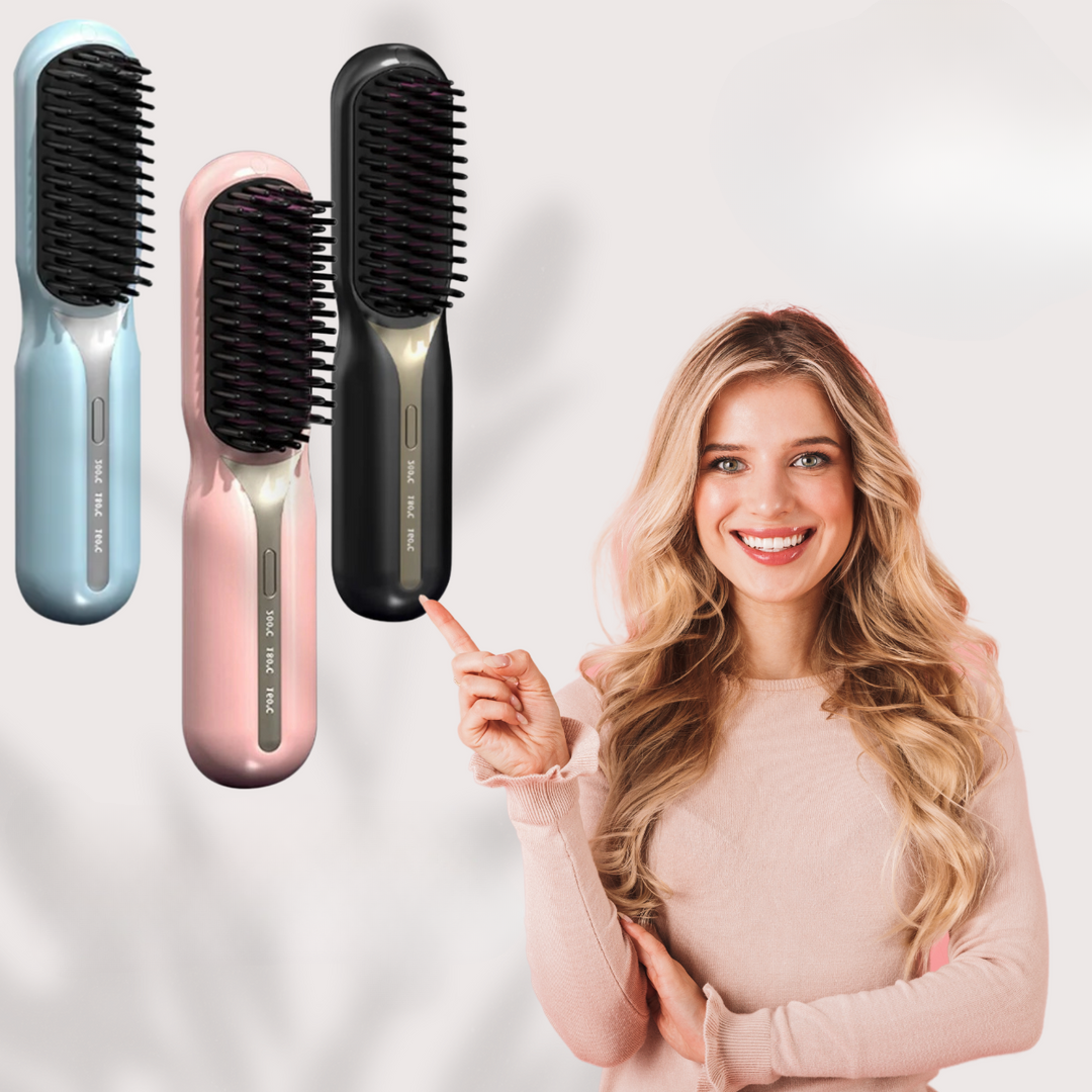 Wireless Hair Straightener Curl Brush - Luxicro