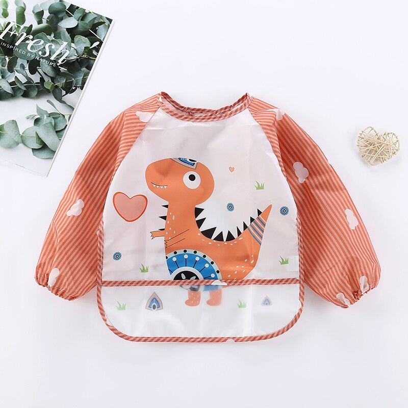 Durable Kids Bib with Long Sleeve Protective Apron