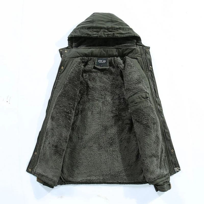 Warm Men's Fleece Hoodie - Thick Cozy Lining, Winter - Luxicro