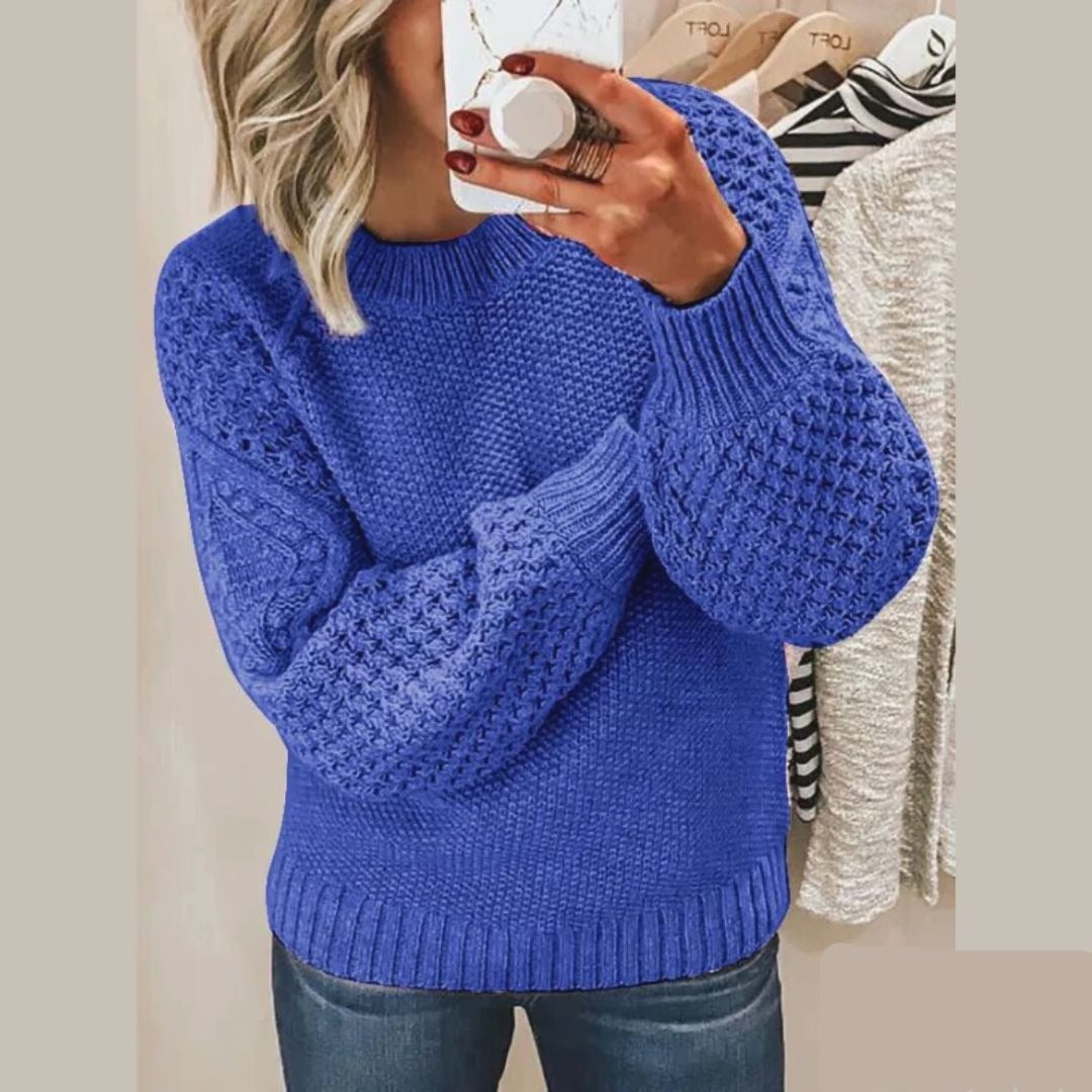 Cozy Women's Crew Neck Oversized Sweater - Luxicro