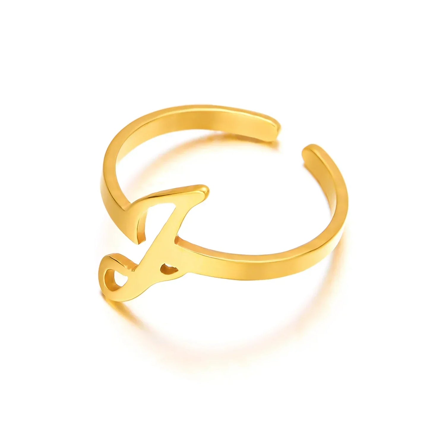 Custom Engraved Initial Silver Ring