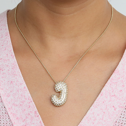Big Letter Sparkle Initial Necklaces