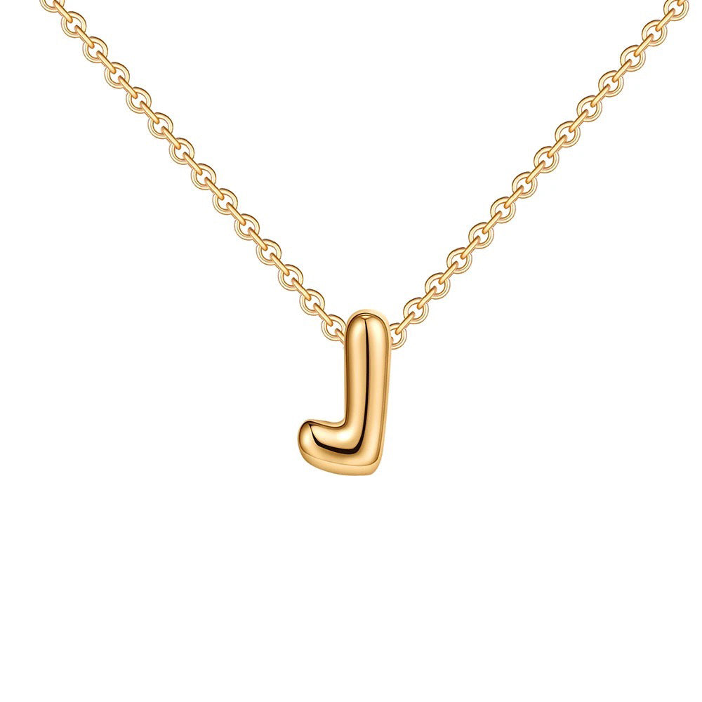 Dainty Engraved Letter Pendant Necklace
